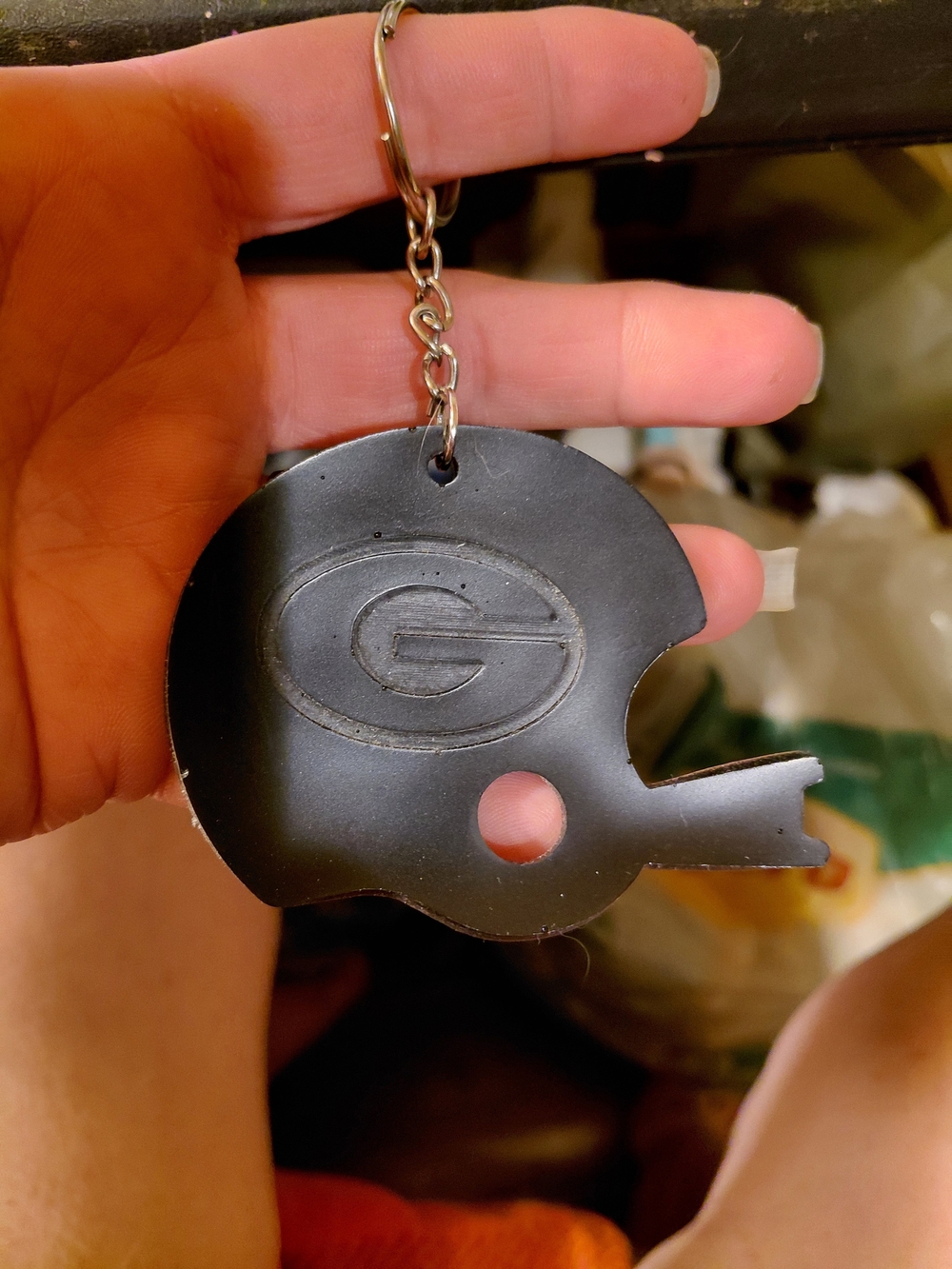 Helmet Keychain Card Holder - Black